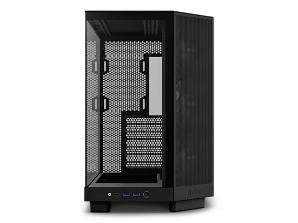 NZXT H series H6 Flow RGB - Mid tower - ATX - sidepanel med vindu (herdet glass) - ingen strømforsyning - matt svart - USB/lyd