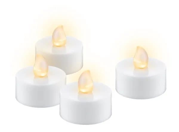 Goobay sett med 4 LED-telys med timer (49868) Hvit