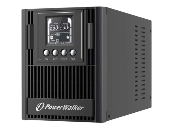 PowerWalker VFI 1000 AT FR - UPS - AC 80 - 300 V - 900 watt - 1000 VA - 9 Ah - RS-232, USB - utgangskontakter: 3 Sort