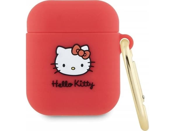 Hello Kitty Silikon 3D Kitty Head-deksel for AirPods 1/2 - fuchsia farge
