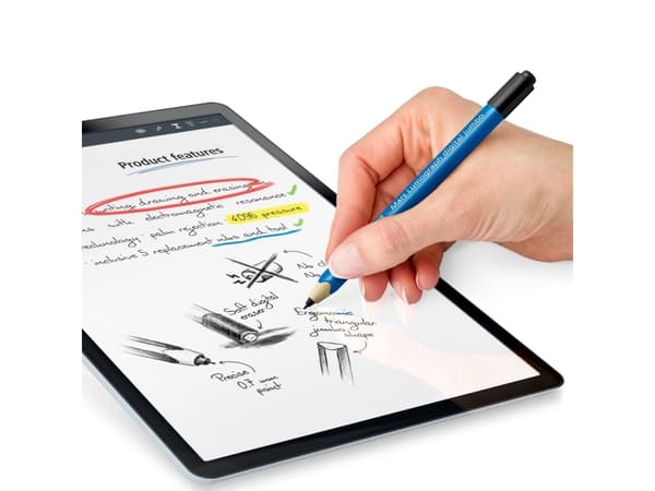 Staedtler Mars® Lumograph® digital jumbo Digital pen med trykfølsom skrivespids, med præcis skrivespids, Viskelæder-tast Blå