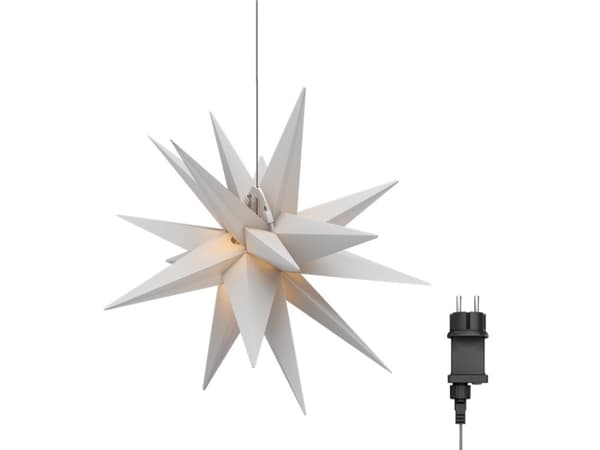goobay - Dekorasjonslampe - LED - 0.53 W - varmt hvitt lys - 3000 K - christmas star 3D - transparent hvit
