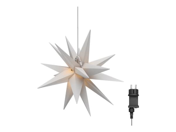 goobay - Dekorasjonslampe - LED - 0.53 W - varmt hvitt lys - 3000 K - christmas star 3D - transparent hvit Gjennomsiktig, Hvit