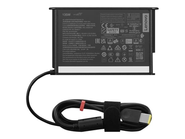 Lenovo - Strömadapter - AC 100-240 V - 135 Wh - Europa, Indonesien - svart Svart