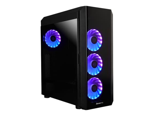 Chieftec SCORPION 3 - Tower - ATX - genomskinlig sidopanel (härdat glas) - ingen strömförsörjning (ATX) - svart - USB/ljud