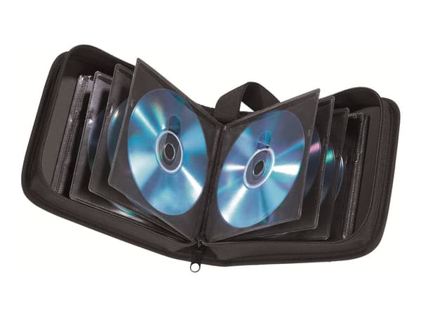 Hama CD/DVD Nylon Wallet 32 - Lomme for CD/DVD-plater - 32 plater - 600D nylon - svart, blå
