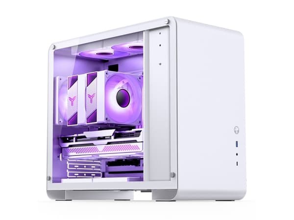 Jonsbo U4 MINI WHITE, Mini Tower, PC, Hvit, ITX, Mini-ATX, Stål, Herdet glass, Spilling