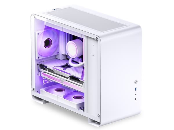 Jonsbo U4 MINI WHITE, Mini Tower, PC, Hvit, ITX, Mini-ATX, Stål, Herdet glass, Spilling