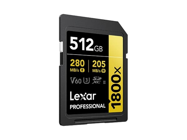 Lexar Professional GOLD Series - Flashminnekort - 512 GB - Video Class V60 / UHS-II U3 / Class10 - 1800x - SDXC UHS-II