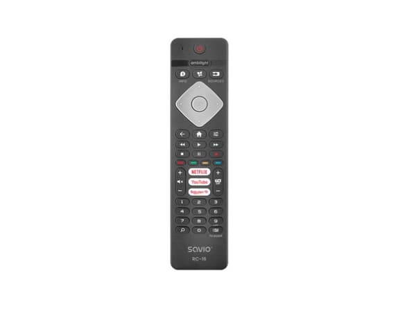 Savio RC-16, TV, TV-tuner, TV-mottaksboks, IR Kabelfri, Trykknapper, Sort