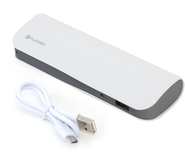 Platinet power bank Leather 7200mAh, white (43415)