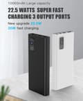 Miniatyrbillede 2 af 9: Platinet power bank 10000mAh PD QC LED, white