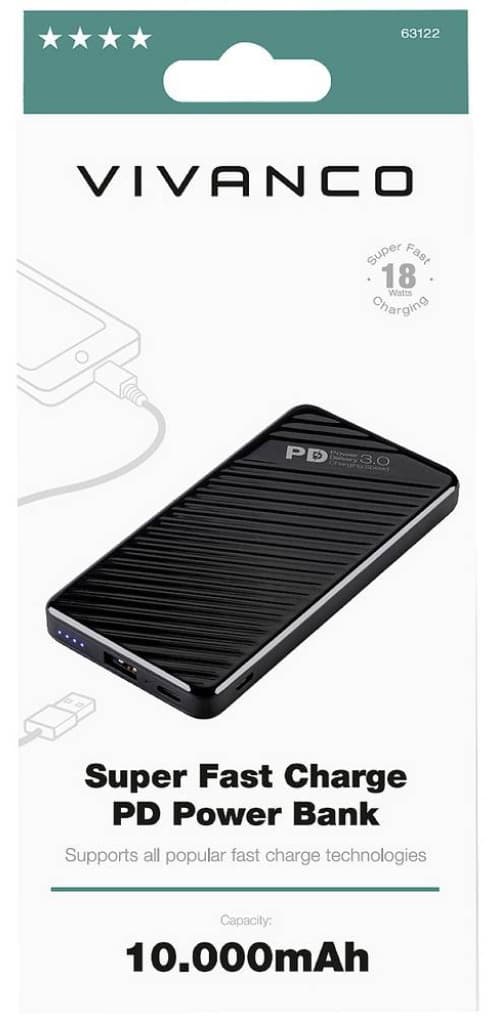 Vivanco power bank 10000mAh Super Fast PD 18W (63122)