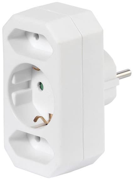 Vivanco adapter 2xEuro + 1xSchuko (17462) Hvid