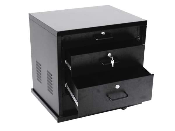 Roadinger 30103170, Fristående rack, 12U, 50 kg, Styrhjul, 18,7 kg, Svart