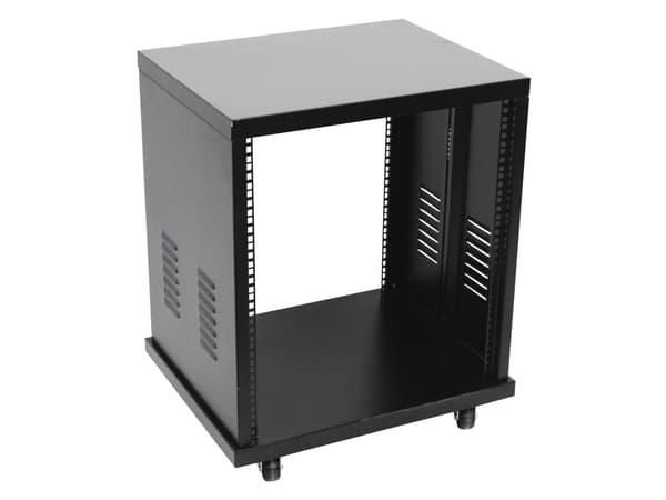 Roadinger 30103170, Fristående rack, 12U, 50 kg, Styrhjul, 18,7 kg, Svart