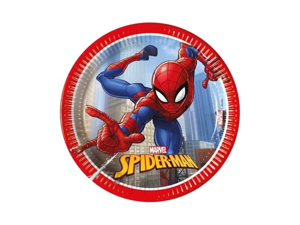 Spiderman paptallerkner, 20 cm