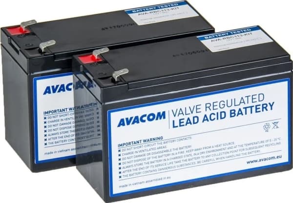 AVACOM AVA-RBC113-KIT, Forseglet blysyre (VRLA), 2 stykker, Sort, Vietnam, APC RBC113, 5,4 kg