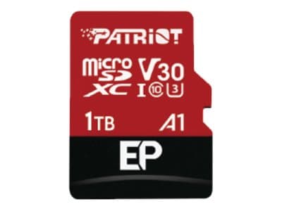 Patriot EP Series - Flashminnekort (microSDXC til SD-adapter inkludert) - 1 TB - A1 / Video Class V30 / UHS-I U3 / Class10 - microSDXC UHS-I