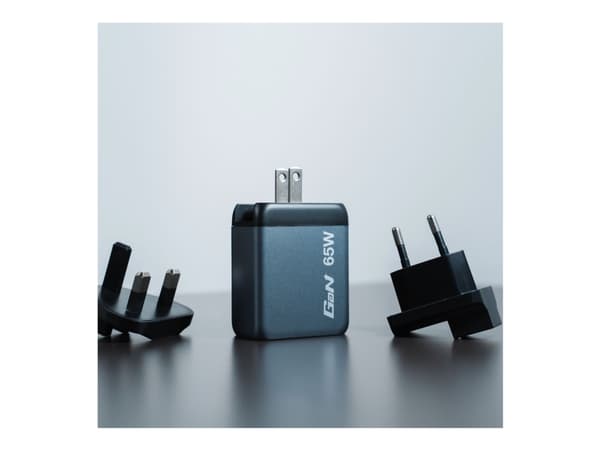 Verbatim - Strømadapter - GaN - AC 100-240 V - 65 watt - utgangskontakter: 3