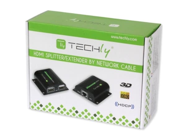 TECHly HDMI Extender with IR on Cat. 6 Cable - Sender og mottaker - video/lyd/infrarød-utvider - opp til 60 m