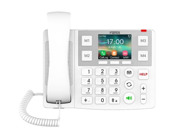 Fanvil X7A, IP-puhelin, Valkoinen, Yhdistetty luuri, 2 linjaa, 1000 merkintää, LCD-näyttö Valkoinen