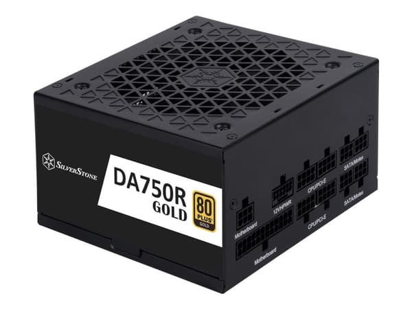 SilverStone DA750R Gold - Strømforsyning (intern) - helt modulær - ATX12V 3.0 - 80 PLUS Gold - AC 90-264 V - 750 watt - aktiv PFC - svart Sort