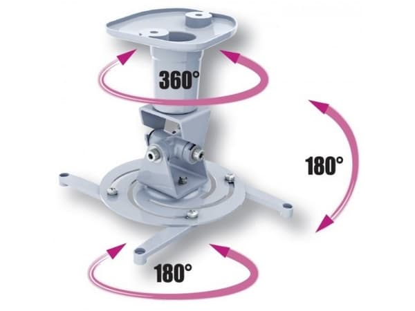TECHly - Brakett - for projektor - aluminium - hvit - takmonterbar