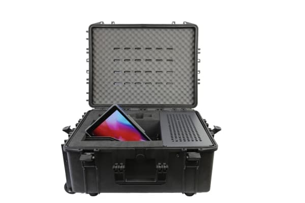 LEBA NoteCase Falcon - Förvaringslåda - för 12 surfplattor - USB-C - låsbar - polypropensampolymer - svart - skärmstorlek: upp till 11 tum