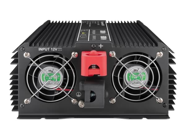 goobay - Strömomvandlare - DC 12 V - 3000 Watt - utgångskontakter: 2 - svart