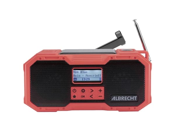 Albrecht DR 112, Digitaalinen, DAB+, FM, 5 W, LED, USB Type-C, Musta, Punainen