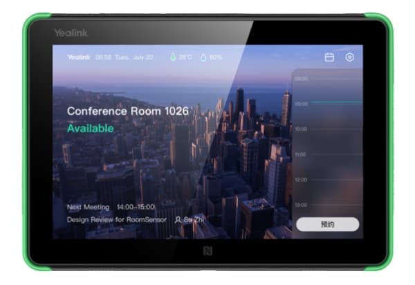 Yealink RoomPanel - Room manager - trådløs, kablet - 802.11a/b/g/n/ac, NFC, Bluetooth 5.0 - 10/100 Ethernet