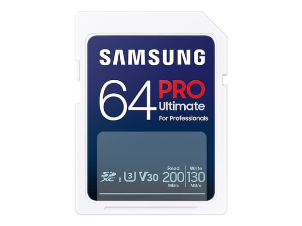 Samsung PRO Ultimate MB-SY64S - Flashminnekort - 64 GB - Video Class V30 / UHS-I U3 - SDXC UHS-I - hvit