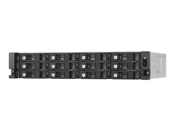 QNAP - Harddiskarray - 12 brønner (SATA-600) - SAS 12Gb/s (ekstern) - kan monteres i rack - 2U Sort, Grå