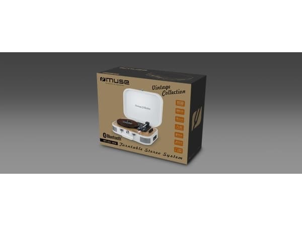 Muse MT-201 WW, Automatisk, Hvit, 45,75,33 RPM, Rotasjon, 3,5 mm, 10 W