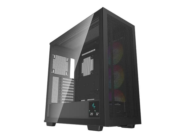 DeepCool MORPHEUS - ATX Max chassi - utökad ATX - genomskinlig sidopanel (härdat glas) - ingen strömförsörjning (ATX / PS/2) - svart - USB/ljud Svart