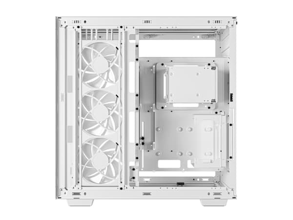 DeepCool CH780 - Tower - utökad ATX - genomskinlig sidopanel (härdat glas) - ingen strömförsörjning (ATX / PS/2) - vit - USB/ljud