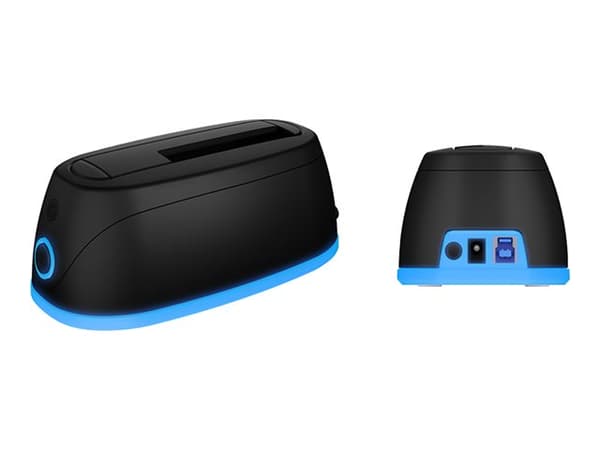 ICY BOX IB-1124L-C3 - HDD-dokkestasjon - brønner: 1 - 2,5" / 3,5" delt - SATA 6Gb/s - USB 3.0 - svart