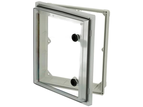 Fibox PW 403409 T Ikkuna Läpinäkyvä kansi, Kaksiosainen, UV-kestävä (P x L x K) 88 x 346 x 394 mm Polykarbonaatti Harmaa 1 kpl