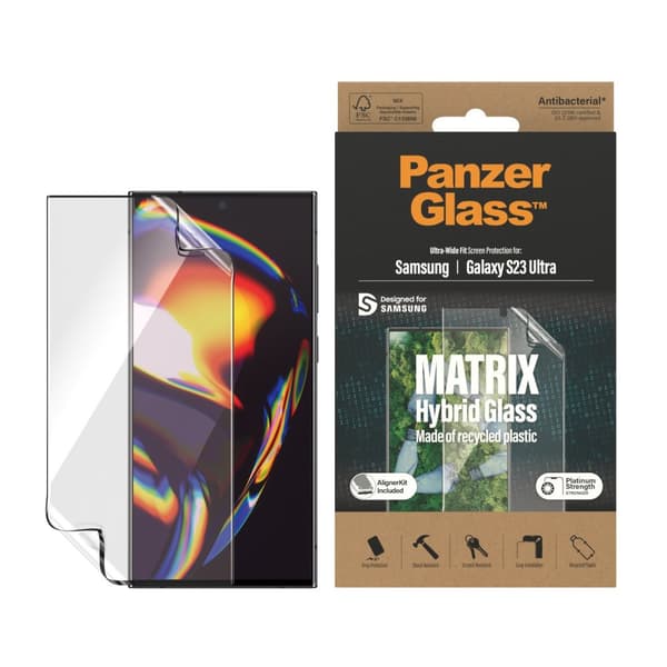 PanzerGlass - MATRIX Screen Protector Samsung Galaxy S23 Ultra - Ultra-Wide Fit m. AlignerKitp