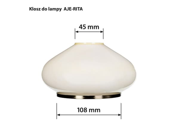 Activejet 5901443116646, Lampeskjerm, Ecru (farge), Glass, Lampa Rita, Soverom, Spise rom, Hjemme kontor, Stue, Kontor, 150 mm