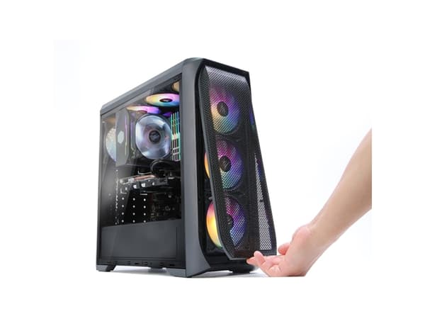 Zalman N5 MF, Midi Tower, PC, Svart, ATX, micro ATX, Mini-ITX, Plast, Stål, 15,8 cm