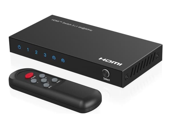 MicroConnect - Switch - fjernkontroll - 3 x HDMI - stasjonær