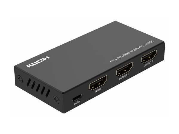MicroConnect - Linjedelare - 4K@60Hz, 4:4:4 - 2 x HDMI - skrivbordsmodell