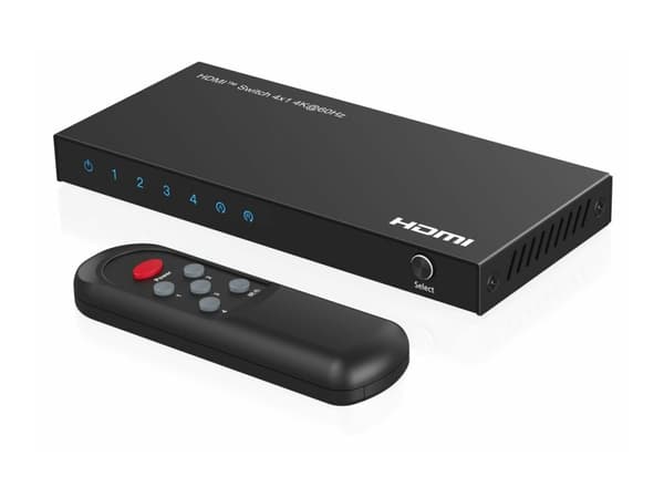 MicroConnect - Switch - fjärrkontroll - 4 x HDMI - skrivbordsmodell