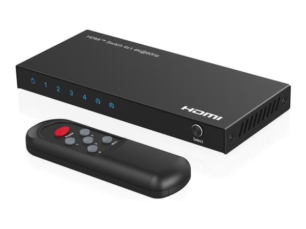 MicroConnect - Switch - fjärrkontroll - 4 x HDMI - skrivbordsmodell