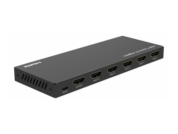 MicroConnect - Switch - fjärrkontroll - 5 x HDMI - skrivbordsmodell