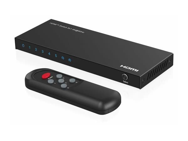 Microconnect MC-HDMISWITCH0501-4K, Micro-USB, Metal, Black, 60 Hz, 3840 x 2160, 18 Gbit/s