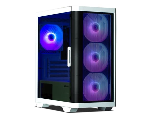 Zalman M4 - MT - micro ATX - genomskinlig sidopanel (härdat glas) - ingen strömförsörjning - vit - USB/ljud