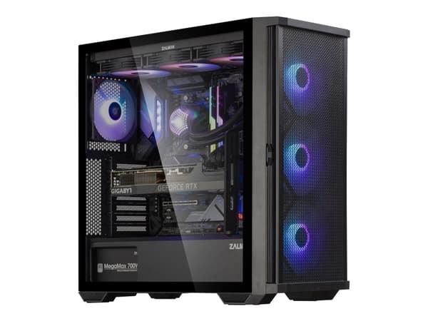 Zalman Z10 PLUS - Mid tower - ATX - sidepanel med vindu (herdet glass) - ingen strømforsyning (ATX12V) - USB/lyd